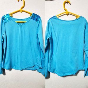 Miss Attitude Girls Blue Sequin Blouse S
